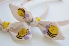 Cute Bee Knot Headband – Handmade Fabric Hair Accessory for Women & Girls