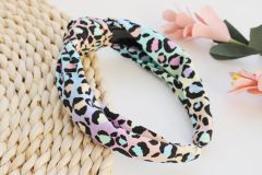 Pastel Leopard Print Knot Headband – Padded Boho Hair Accessory