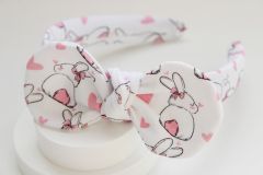 Wide Headband “Bunnies & Hearts” ?? — Soft