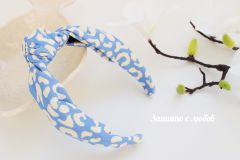 Sky Blue Headband with Leopard Pattern — Handmade with Love 🌸💙